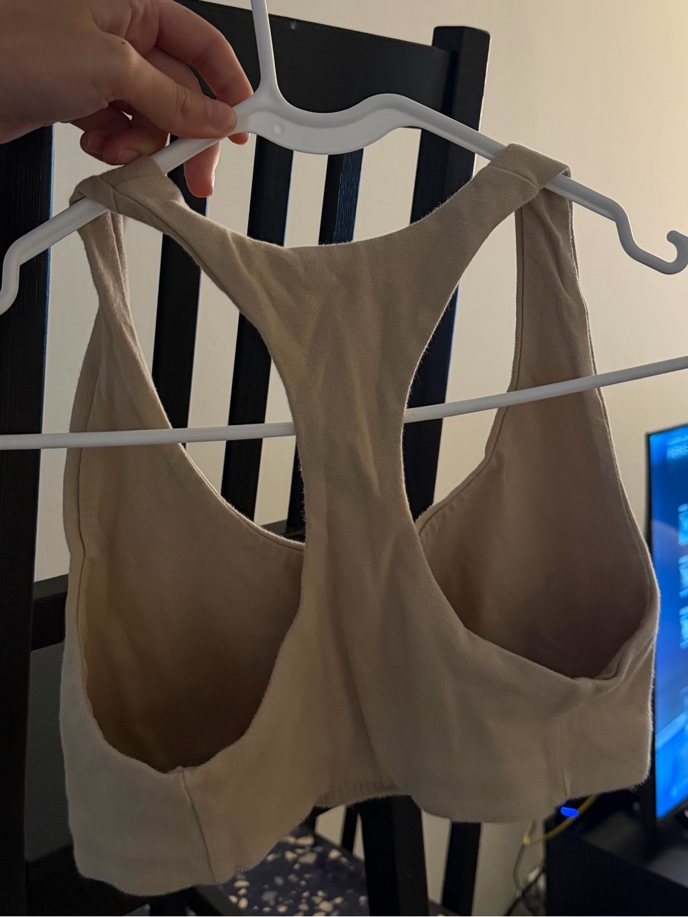 Kith Beige Ribbed Racerback Crop Top - Picture 2 of 4